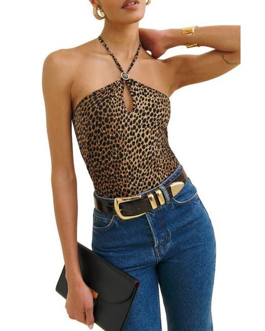 Reformation Blue Juniper Halter Top