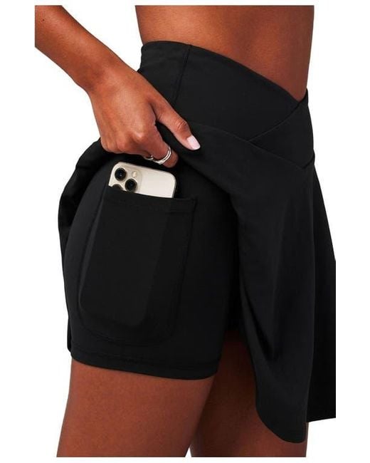 Fabletics Black Crossover Flounce Skirt