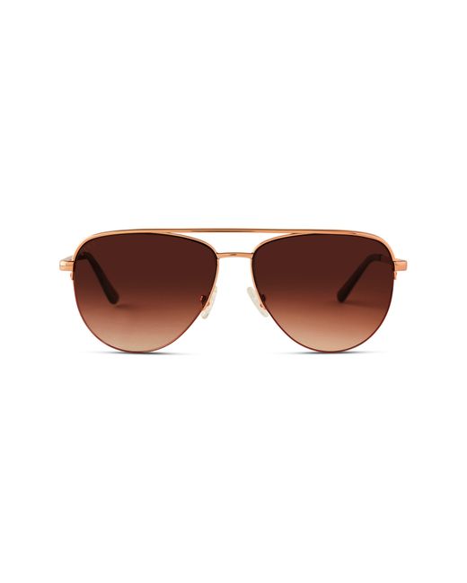DIFF Tate 59mm Gradient Aviator Sunglasses in Brown Lyst