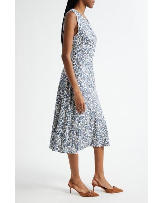 Veronica Beard Blue Gale Floral Paisley Dress