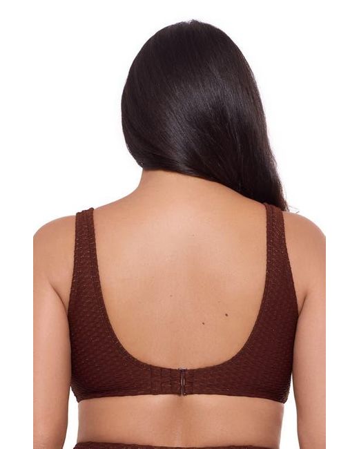 S3 Red Novelty Texture Wrap Bralette Swim Top