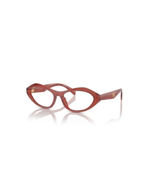 Prada Red 55Mm Irregular Optical Glasses