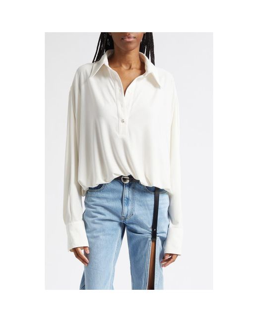 Coperni White Oversize Draped Bodysuit