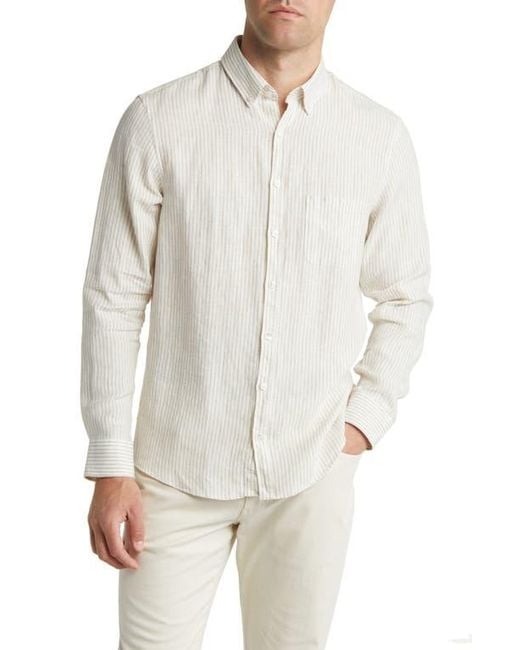 Brax Gray Daniel Linen Button-Down Shirt for men