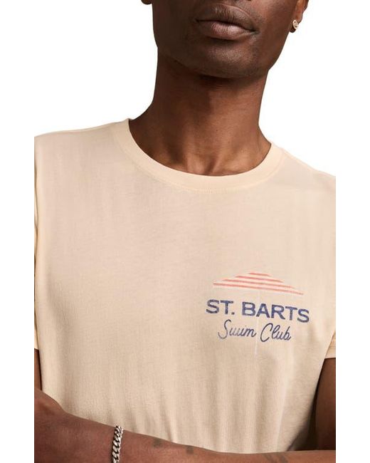 Lucky Brand Blue St. Bart's Swim Club Cotton Graphic T-Shirt for men