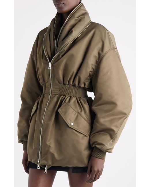 Givenchy Natural Zip Shawl Collar Long Bomber Jacket