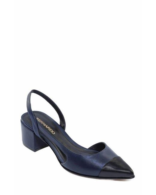 Bernardo Blue Monroe Cap Toe Pump