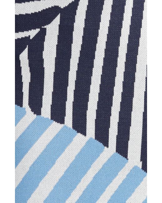 Staud Blue Giovanni Colorblock Stripe Maxi Sweater Skirt