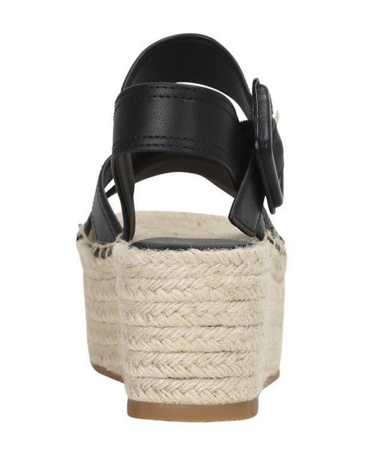 Boss Black Machica Espadrille Ankle Strap Platform Wedge Sandal