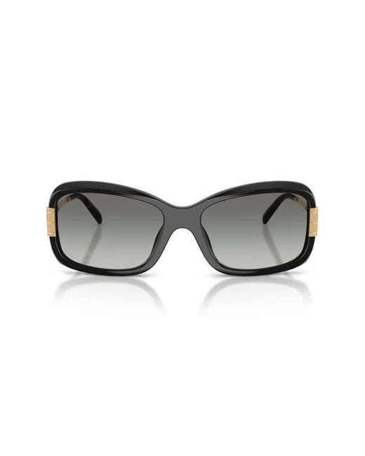 Tory Burch Gray Rectangular Sunglasses
