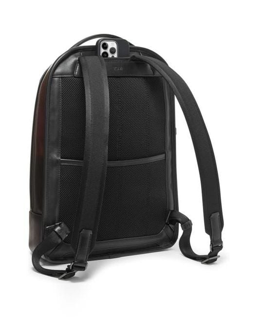 Tumi Black Bradner Leather Backpack for men