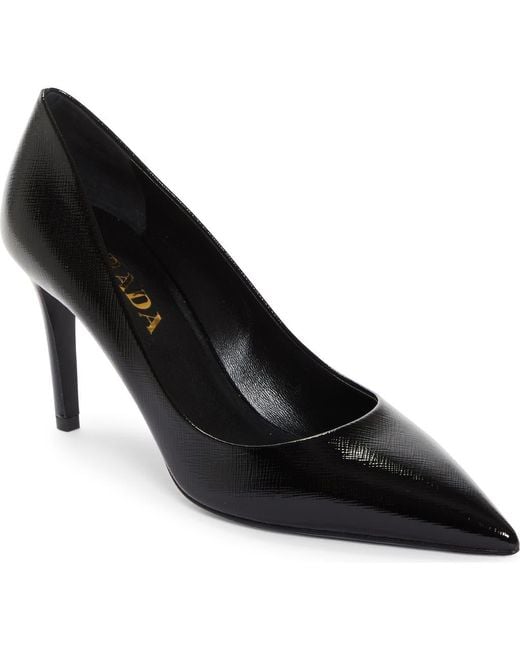 Prada Black Saffiano Leather Pump