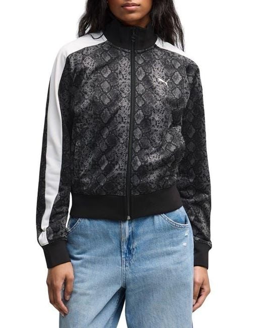 PUMA Black T7 Snake Print Track Jacket
