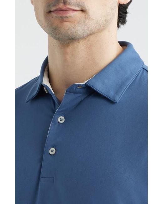 Scott Barber Blue Solid Performance Golf Polo for men