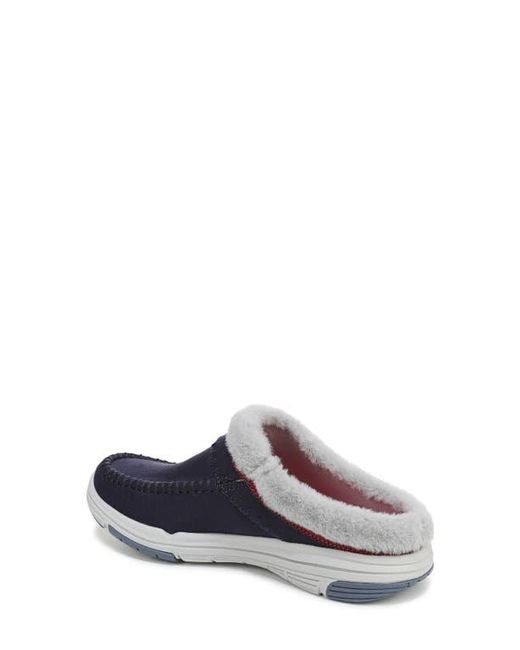 Ryka Blue Arrow Faux Fur Trim Mule
