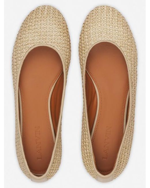 Lanvin White Raffia Ballerina