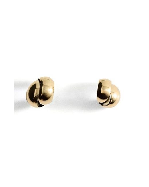 Mango Metallic Geometric Stud Earrings