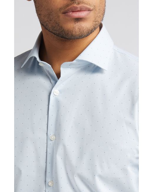 Nordstrom White Tech-smart Extra Trim Fit Dot Print Performance Dress Shirt for men