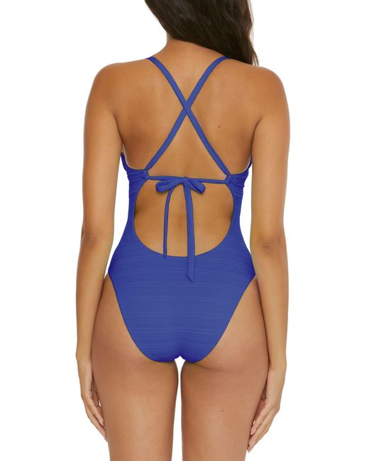 Becca Blue Coast Plunge One-piece Swimsuit