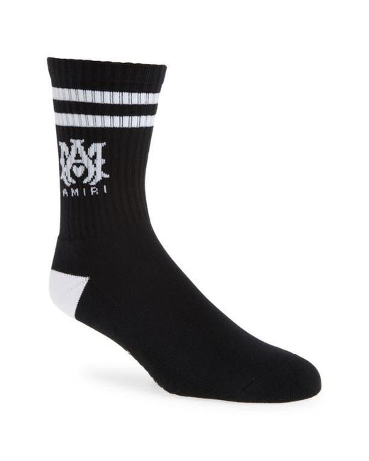 Amiri Black Monogram Core Logo Crew Socks for men