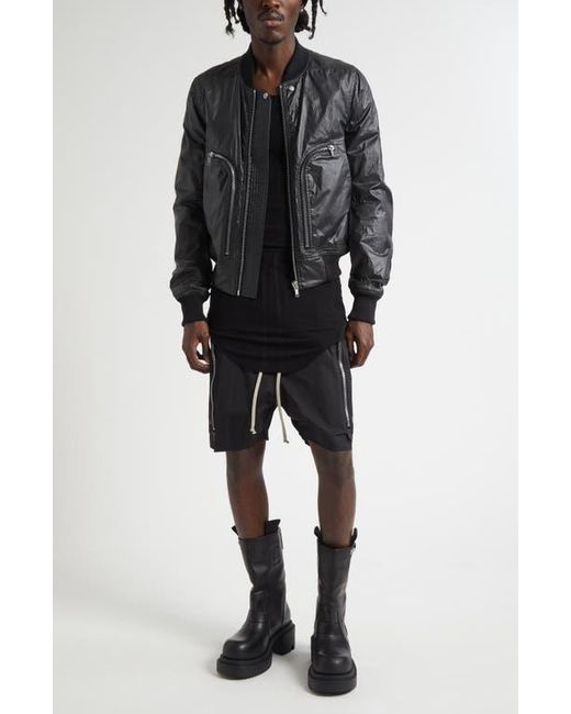 Rick Owens Black Bauhaus Bela Drawstring Cargo Shorts for men