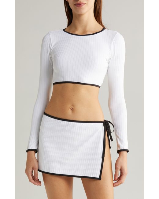 Solid & Striped White The Rashguard Swim Top