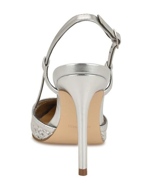 Nine West White Floree Pointed Toe Slingback Pump