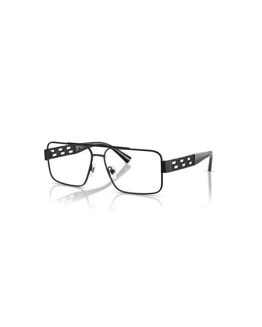 Versace Black 58Mm Rectangle Optical Glasses for men