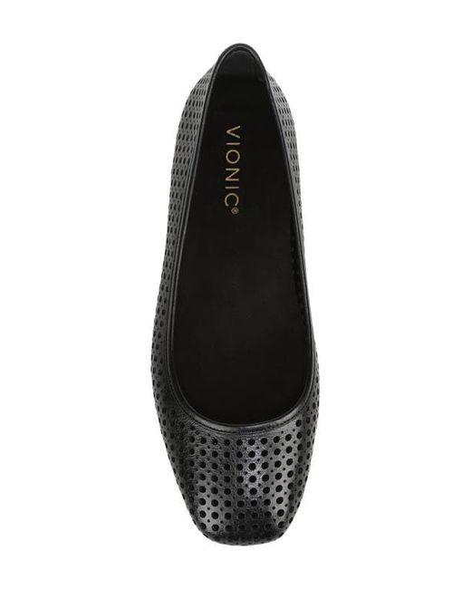 Vionic Black Orinda Perforated Ballet Flat