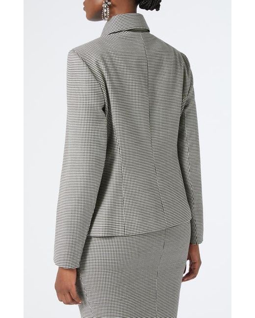 Marina Rinaldi Gray Teglia Houndstooth Virgin Wool Twill Jacket