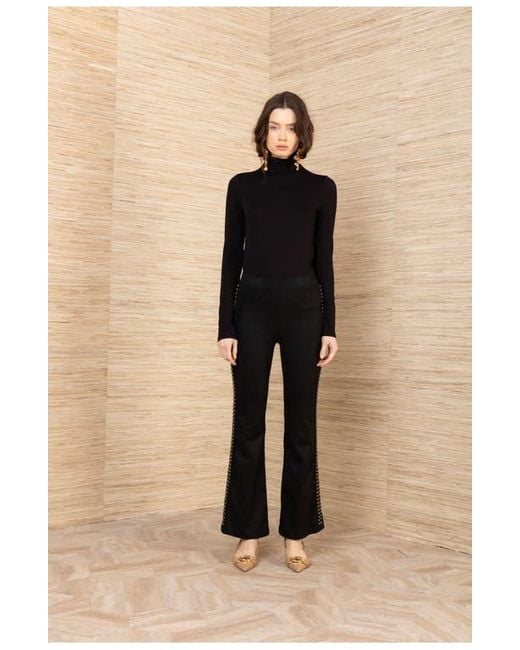 Hale Bob Natural Alexia Suede Studs Pant