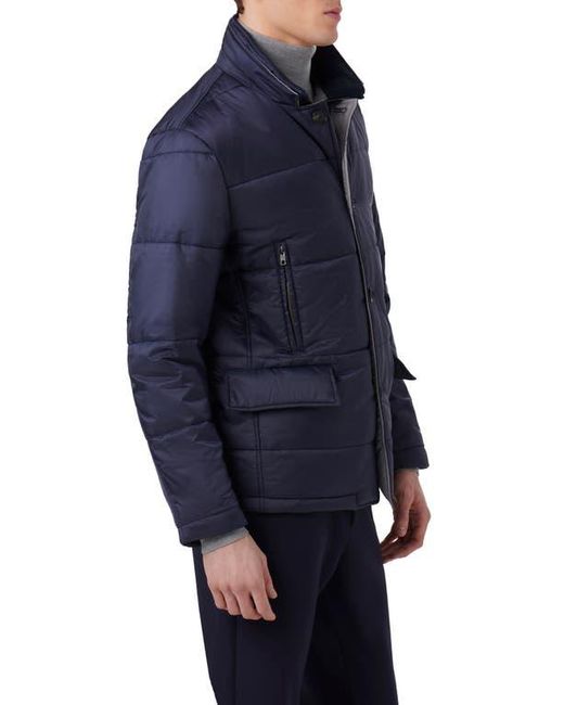 Bugatchi Blue Water Repellent Quilted Jacket for men