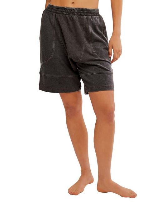 Free People Black Don'T Wait Up Lounge Shorts