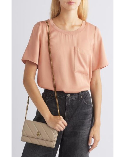 Kurt Geiger Natural Soho Quilted Leather Wallet On A Chain