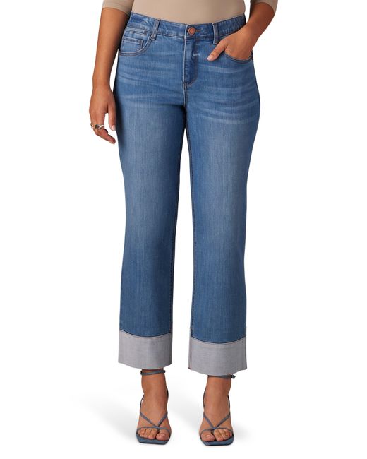 Wit & Wisdom Blue High Waist Cuff Hem Jeans