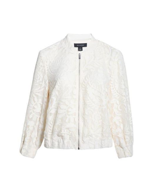 Halogen® White Lace Bomber Jacket