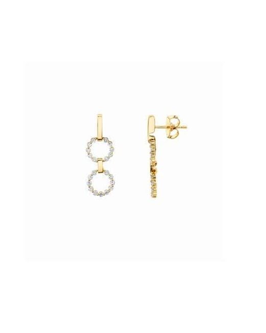 Michael M Metallic Two Ring Cloud Drop Earrings
