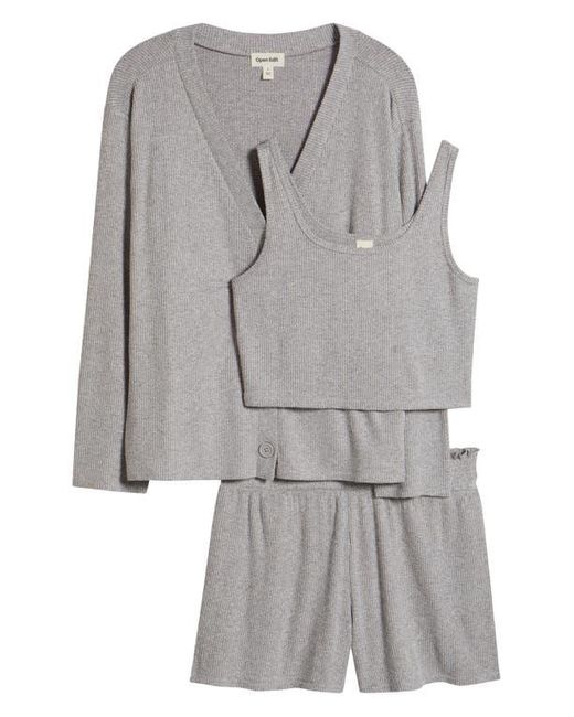 Open Edit Gray Comfy Thermal Shortie Pajamas