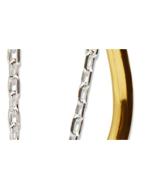 Argento Vivo Sterling Silver Multicolor Square Chain Hoop Earrings