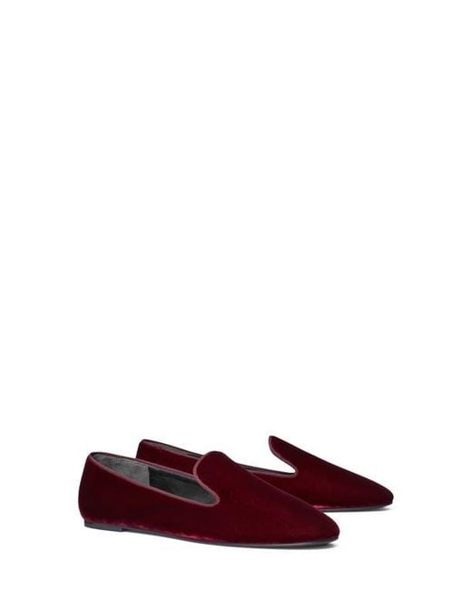 Tory Burch Red Smoking Slipper