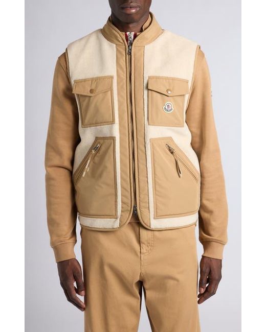 Moncler Natural Karakai Mixed Media Down Vest for men