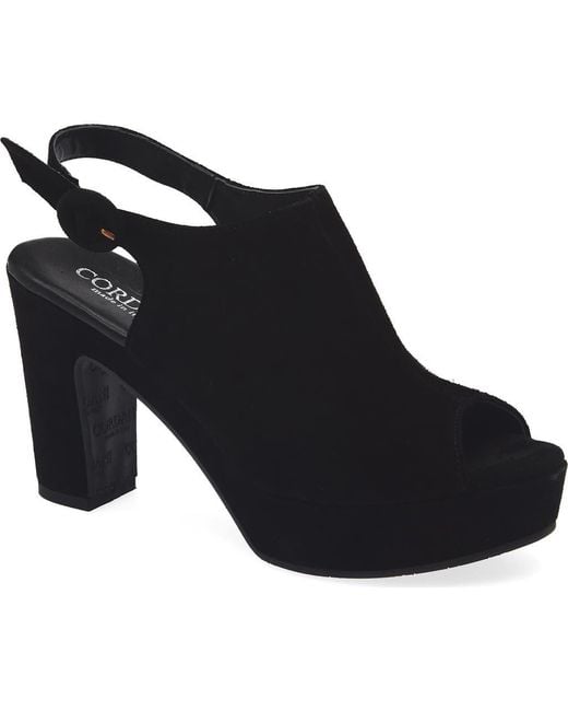 Cordani Black Tess Slingback Platform Sandal