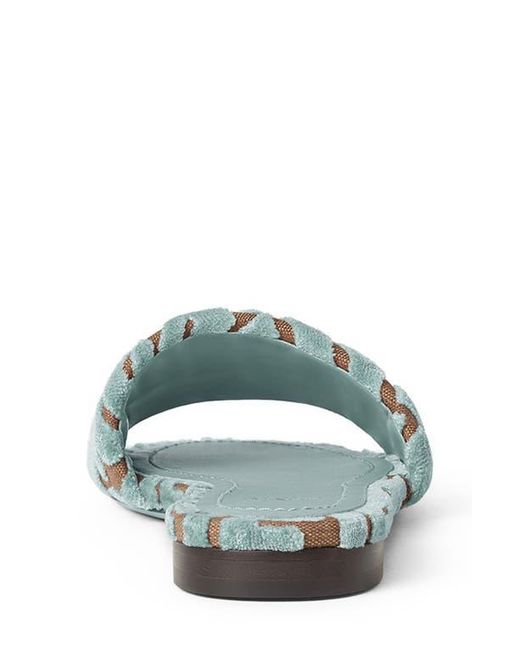 Fendi Green Sunshine Logo Embroidered Slide Sandal