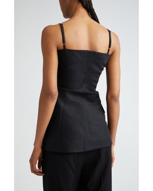 Acne Black Strappy Stretch Suiting Top