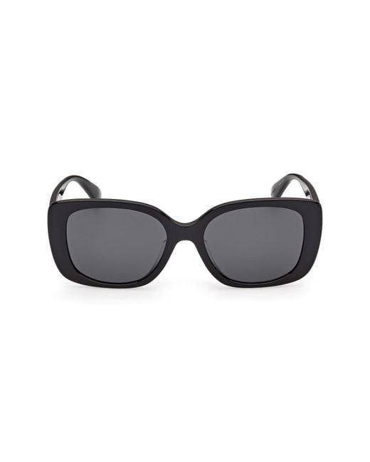 Max Mara Black 55Mm Rectangular Sunglasses