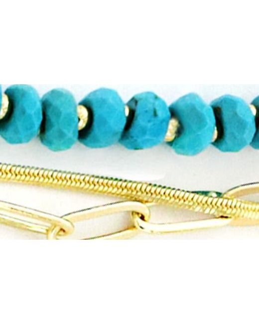 Panacea Blue Multistrand Bead & Chain Necklace