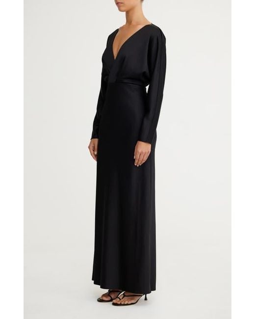 Significant Other Lucile Long Sleeve Satin Gown in Black | Lyst Significant Other Lucile Long Sleeve Satin Gown in Black | Lyst