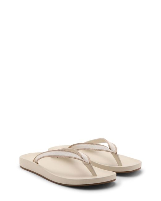 Mango White Stripe Flip Flop for men