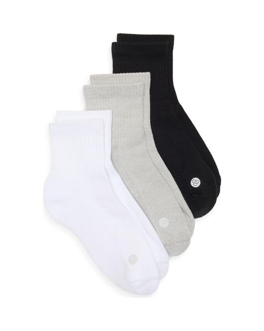 Zella Black Assorted 3-Pack Half Crew Socks