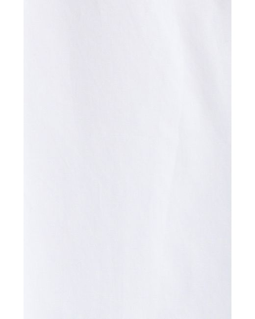 Simone Rocha White Imitation Pearl Trim Oversize Cotton Poplin Button-up Shirt